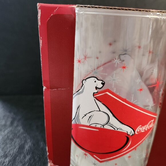 Coca-Cola Collector Polar Bear Glasses Set of Four 16 oz. New in Original Box - Picture 5 of 6
